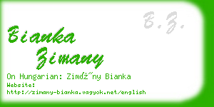 bianka zimany business card